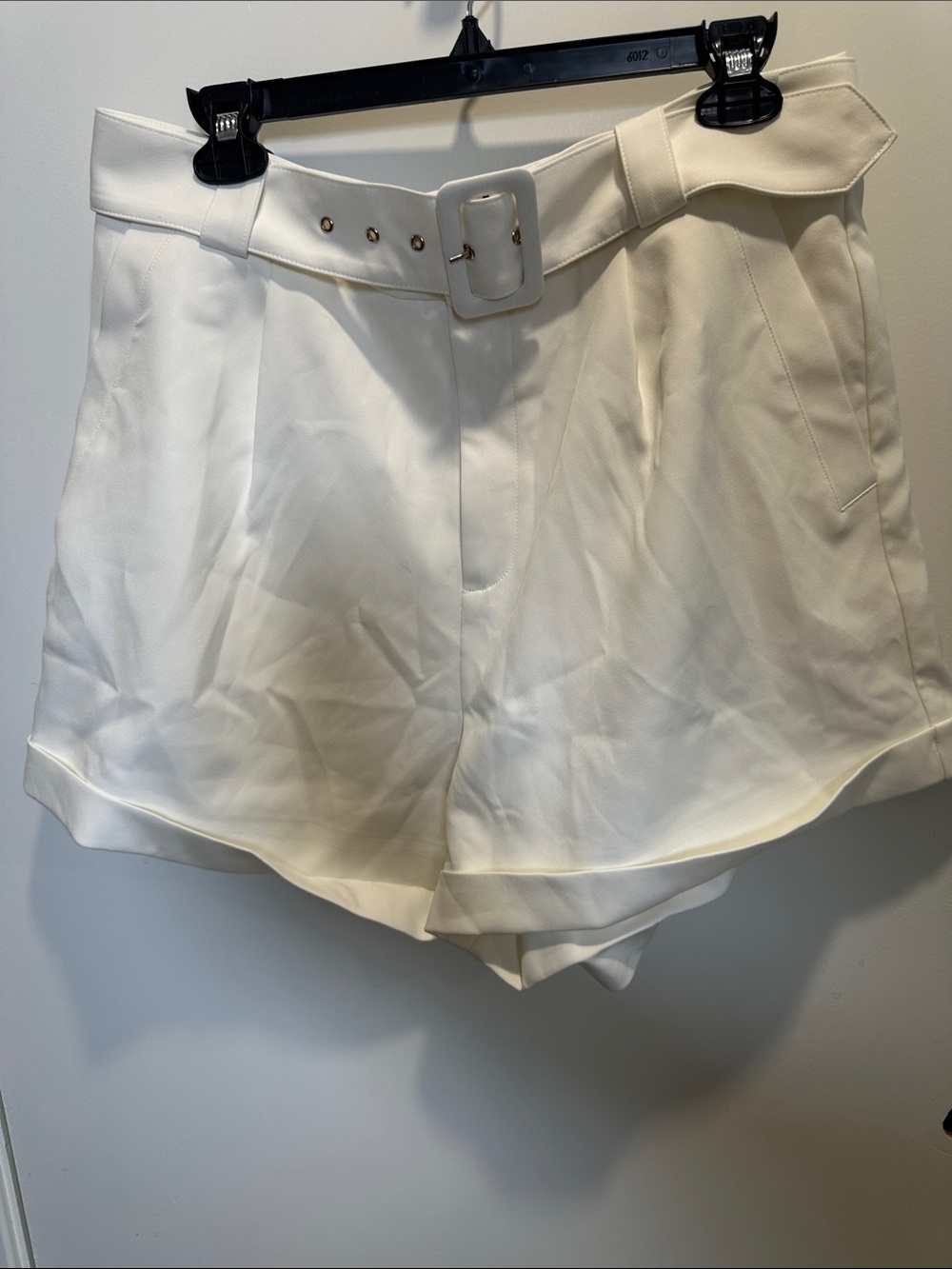 Generation Love Cream High-Waist Belted Tailored Shorts (23)